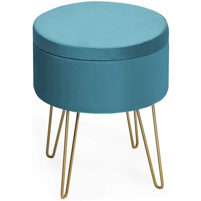 Tabouret Pliant DUHOME - Tabouret De Coiffeuse Rond En Velours Gris - 40cm Paniere A Linge Sale