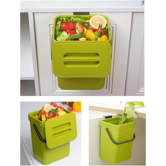 Petite poubelle à compost pour cuisine - 5 l - Poubelle pour cuisine,  comptoir avec couvercle pour déchets - Composteur [415] - Cdiscount Jardin