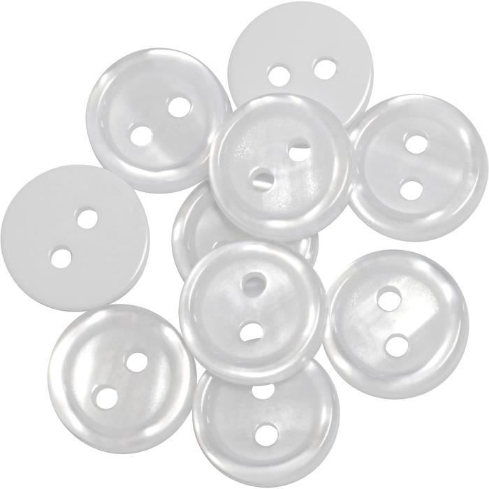 Lot De 10 Boutons à Coudre Ronds Résine 2 Trous 16L 10mm Bleu Ciel - Loisirs Créatifs Et Vêtements
