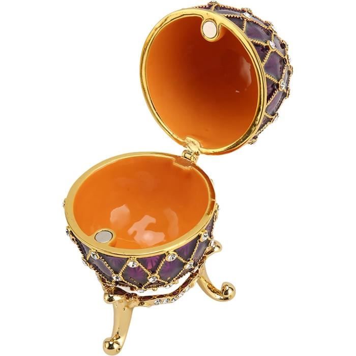 Œuf Fabergé Émaillé - Boîte à Bijoux En Forme D'Œuf De Tortue - Déco Avec Strass Et Émail Coloré - Idée Cadeau Luxe