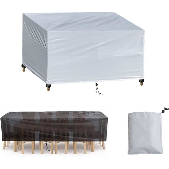 Housse Table Jardin Imperméable Oxford 600D 180x100x15 Cm – Protection Anti-UV, Vent & Pluie