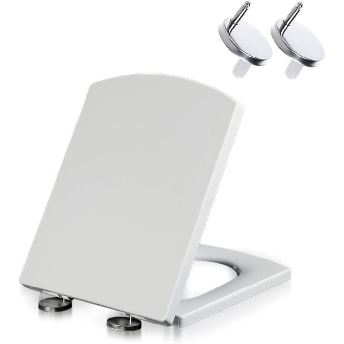 Abattant WC Lunette Toilette Fermeture Douce - Siège WC Ovale Dégagement Rapide Charnières Réglables