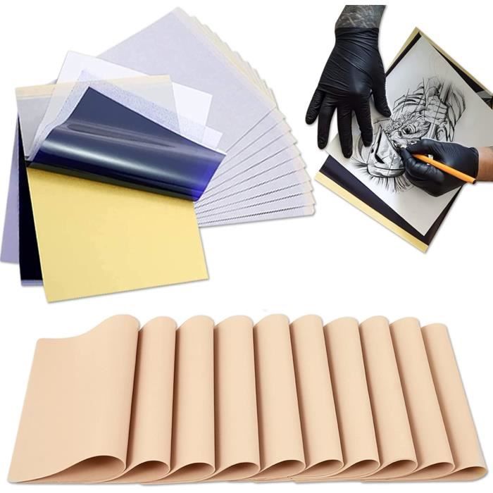 F Season 100 Feuilles Papier Transfert Thermique Tatouage - Kit 4 Couches A4 Pour Pochoirs Précis Et Nettoyage Facile