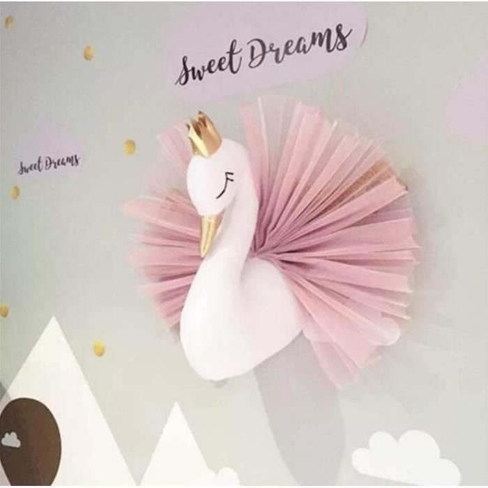 Cygne Mural 3d Objet Decoration Bebe Enfant Chambre Suspension