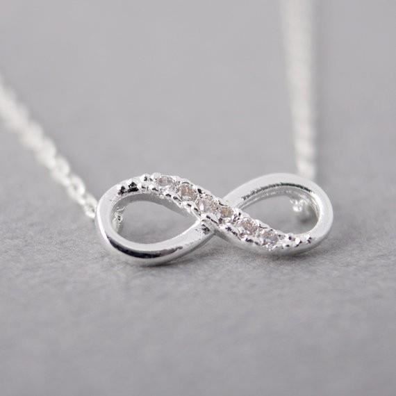 Collier - Infini Simply - Argent - Diamants de cristal - Argenté - Longueur: 45cm