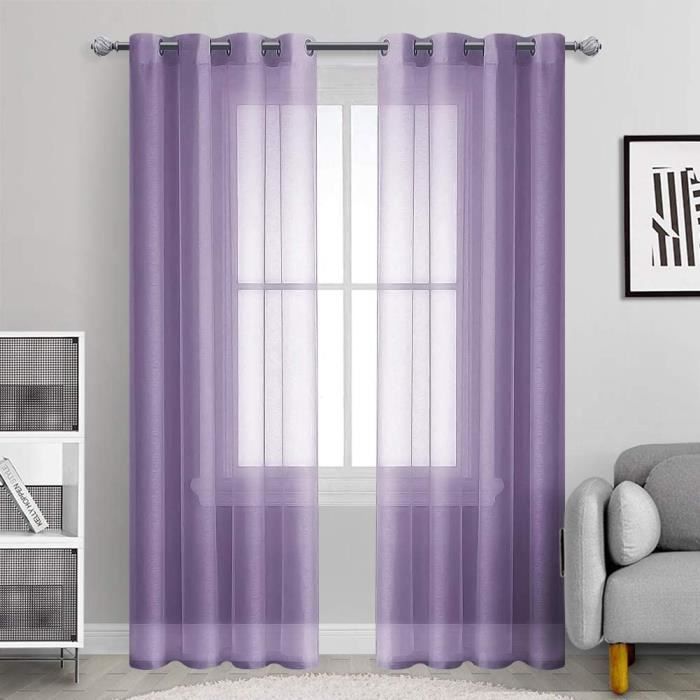 SUNLIMEI Rideau Voilage 120 X 215 Cm Bloquer Soleil Anti-UV, Doux Et Esthétiques Rideau De Fenêtre à Œillets Décoration De Maison Pour Salon, Chambre à Coucher Et Cuisine, Blanc