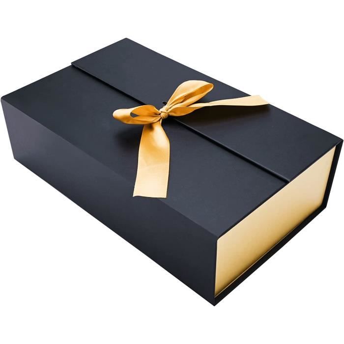 Boite cadeau,Bowknot Boite Cadeau Noir Boite Cadeau Magnétique Boîte Cadeau  Avec Couvercle Boîte de Cadeau Rectangulaire [28]