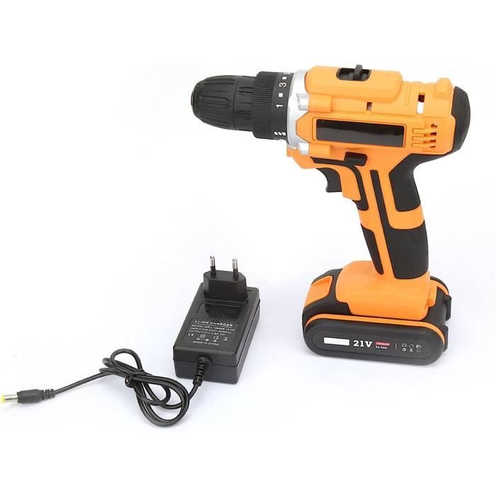 KUZUPRO Perceuse Visseuse Sans Fil 21V, Visseuse Devisseuse Sans Fil Avec 2 Batteries 2 0ah 42nm Perceuse Percussion 253 Reglages De Couple 30 Accessoires 2 Vitesses Led Pour Bricolage