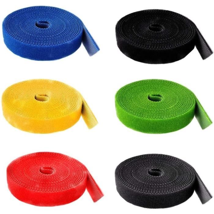 HJZHII 2 Sangles Câble 5m - Attaches Réutilisables Velcro Pour Câbles Et Cordes