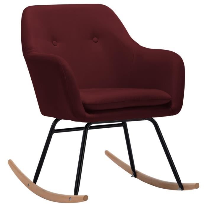 fauteuil à bascule - home chaise à bascule rouge bordeaux tissu - contemporain - design - adulte
