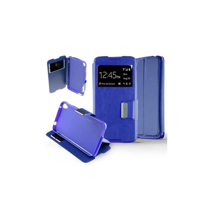 Housse Portefeuille + Verre Trempé Pour Alcatel Idol 3 (4,7 Pouces) - Neuf - Noir - Marque Générique