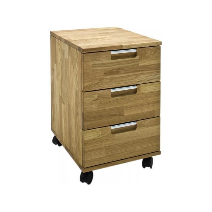 Caisson Bureau 3 Tiroirs Contemporain En Bois Chene Massif 39 Cm Achat Vente Caisson De Bureau Caisson Bureau 3 Tiroirs Co Cdiscount