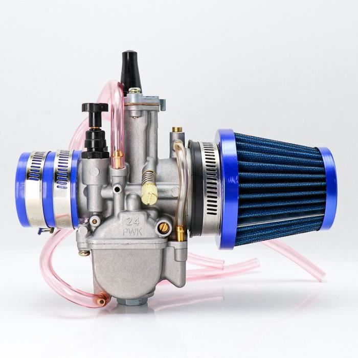24mm BLUE -carburateur PWK avec adaptateur de filtre à Air, 21 24 26 28 30 32 34mm pour ATV, Dirt Bike, GO KART