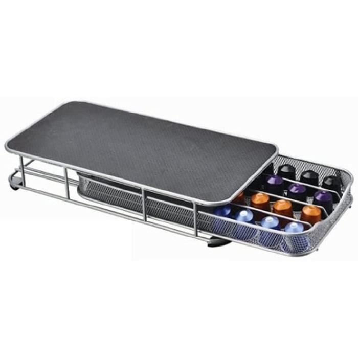 Tiroir Rangement Dosettes Nescafé Nespresso Métal Support Machine à Café Nescafé/Nespresso Avec Tiroir Rangement Dosettes - Jusqu'à 60 Capsules