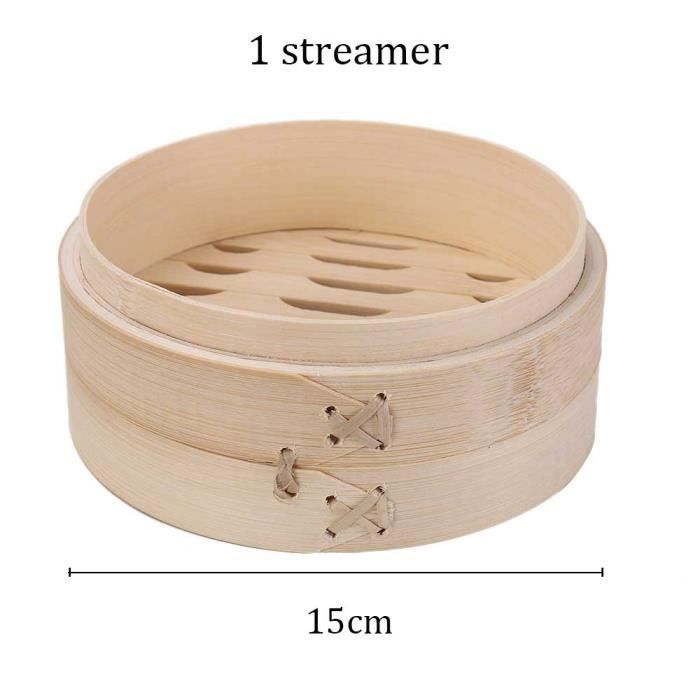 Cuiseurs vapeurPanier à vapeur en bambou naturel avec couvercle 10-15 Cuiseurs vapeurPanier à vapeur en bambou naturel avec couvercle 10-15