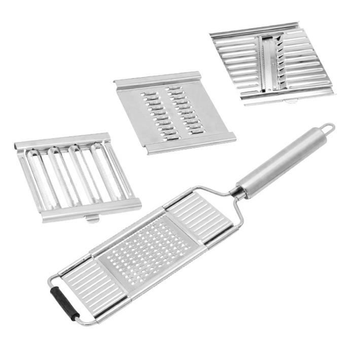 Râpe à Légumes 5 Inserts En Acier Inoxydable - Pour Légumes, Fromage, Noix - Avec Poussoir Et Boîte De Rangement - 2