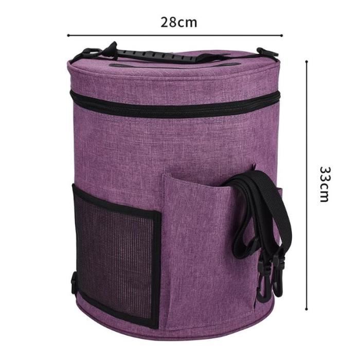 Sac A Tricoter Avec Poignée Sac De Rangement Pour Laine à Tricoter - Avec Bandoulière - Grand Capacité - Violet Sac Projet Crochet