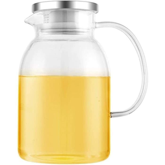 Théière Théière En Verre Pichet D'Eau Avec Couvercle-Poignée Résistant