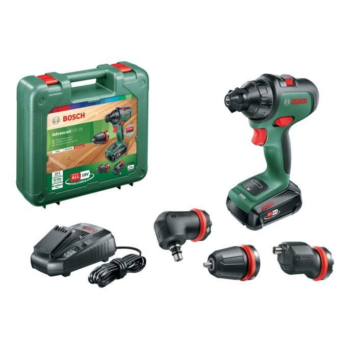 Perceuse-visseuse Bosch - AdvancedDrill 18 (Livrée dans un coffret avec 1 bat, 1 chargeur, 3 adaptat