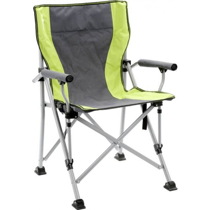 chaise de camping pliante brunner raptor grise/verte
