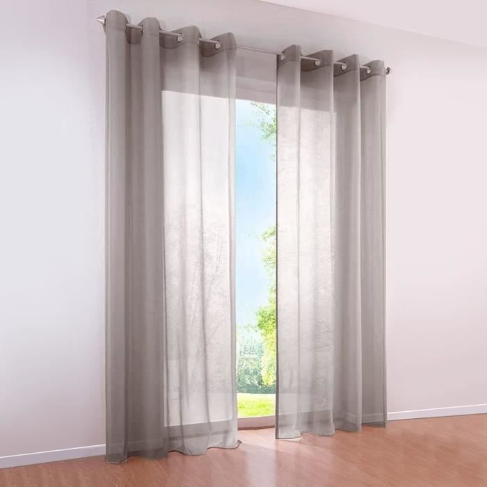 Rideaux Blancs Semi-Transparents Blancs Pour Chambre à Coucher Salon Oeillet Lin Texturé Rideaux