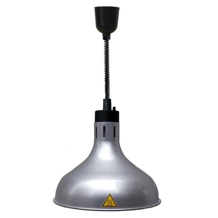 lampe chauffante arrondie à˜ 290 mm - combisteel - gris - 250 watt
