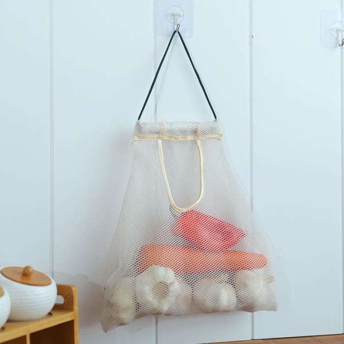 Zerodeko 2 Sacs Filet Légumes Suspendus - Rangement Ail, Oignons - Polyester