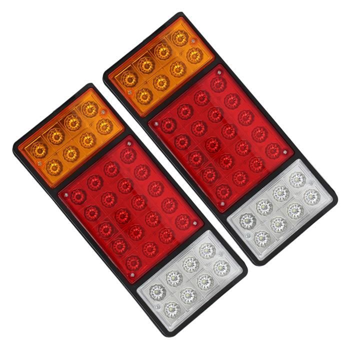 Feux Arrière LED 12V 5 Fonctions Pour Remorque, Camion, Fourgon - Stop, Clignotant, Plaque, étanche IP65