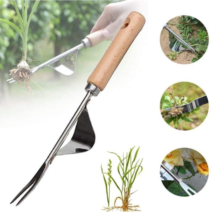Outil De Désherbage Manuel - Fourche à Désherber Pour Arracher Mauvaises Herbes Facilement (Alliage Métal)