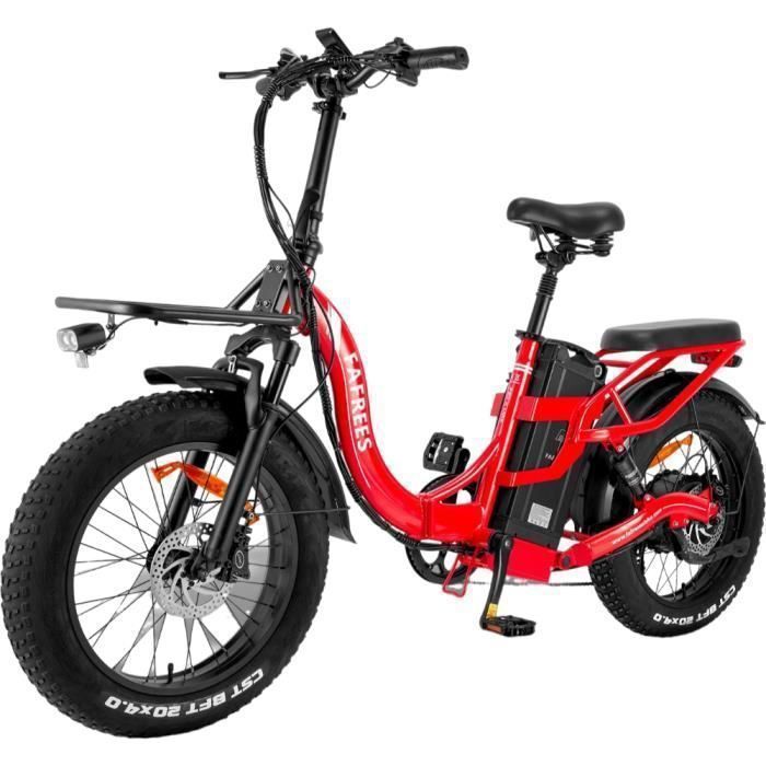 velo electrique Fafrees F20 X-Max Autonomie 140km Moteur 750W double suspension 20 pouces Fat bike Batterie 48V30Ah rouge