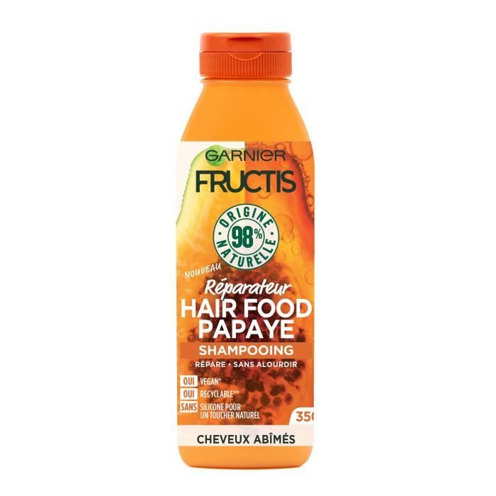 GARNIER Shampooing Fructis Hair Food réparateur vegan à la papaye