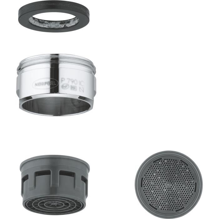 Mousseur - GROHE - Chromé 13952000 - Aérateur classe C - 30 l/min à 3 bars - Filetage externe