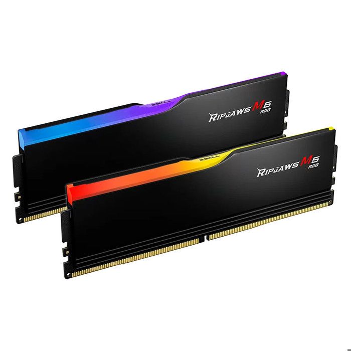 Mémoire vive DDR5 G.Skill Ripjaws M5 RGB de 32 Go (2 x 16 Go) cadencée à 6400 MHz avec une latence de CL36 idéale pour des