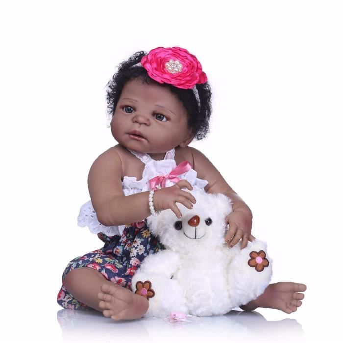 Reborn Fille Poupees 23 57 Cm Noir Fille Donc Vraiment Realiste Baby Doll Jouet Plein Corps En Silicone Cdiscount Jeux Jouets