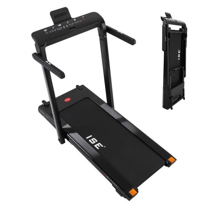 ise tapis de course electrique pliable motorise 16 km h 25 programmes verin hydraulique capteur d impulsion roues detransport cdiscount sport
