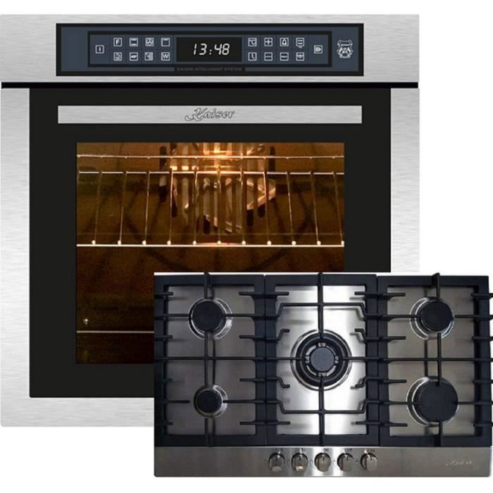 Kaiser Sign Inox Kaiser EH 6306 R + KG 9356, Four à encastrer,inox,79L 15 ft. +plaque de ...