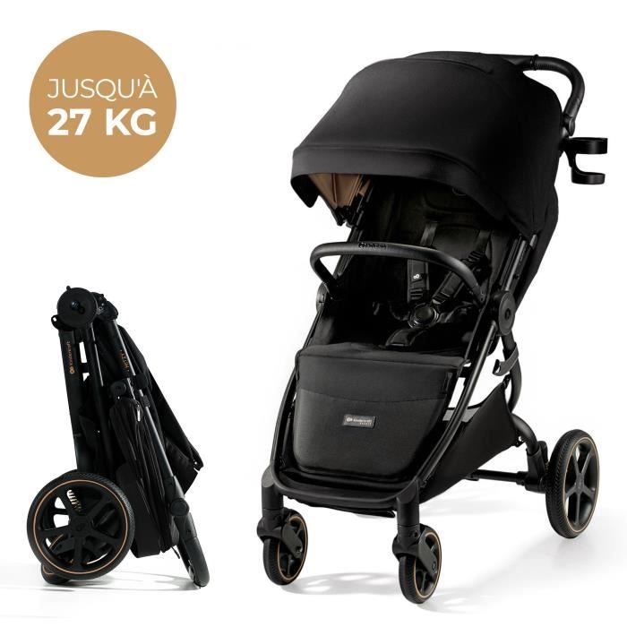 Poussette canne jusqu a 27 kg KINDERKRAFT MITZY Pliage d une seule main Grandes roues amorties sans gonflage Noir Cdiscount Puericulture Eveil bebe