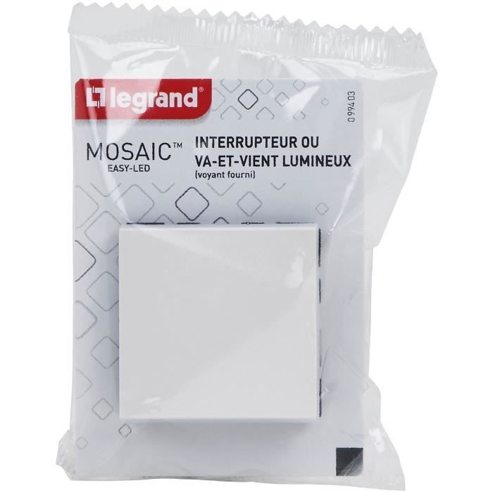 LEGRAND - Mosaic interrupteur va/vient lumineux blanc compo