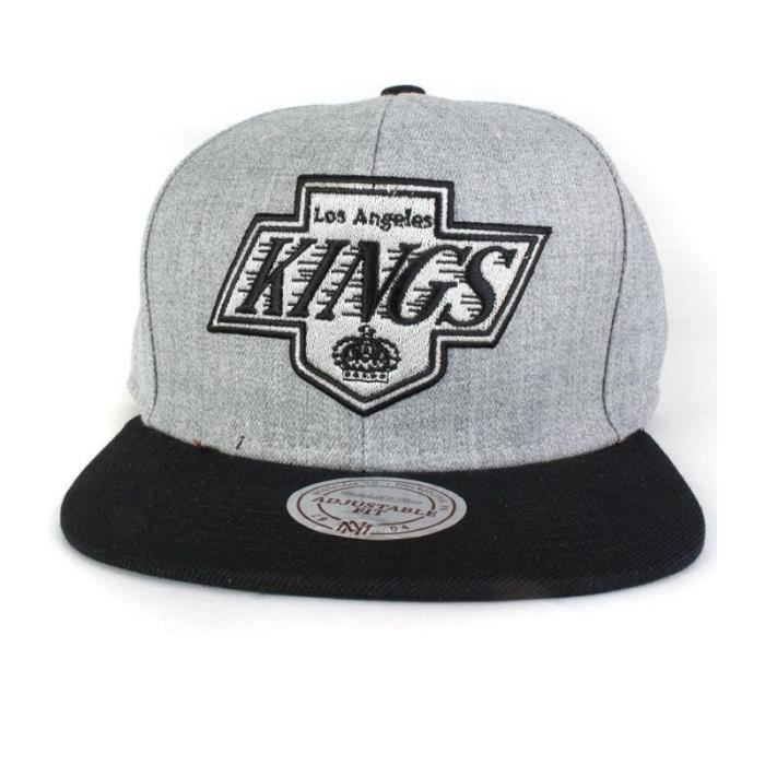 Casquette Snapback Mitchell & Ness Los Angeles Kings - Modèle Triple Arch, 100% Laine, Réglable, Noire
