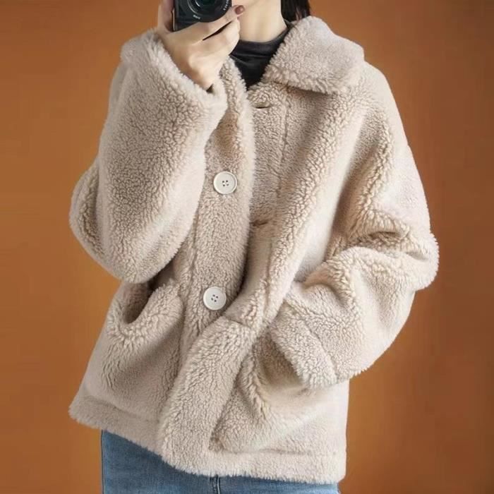 Manteau court chaud pour femme clearance