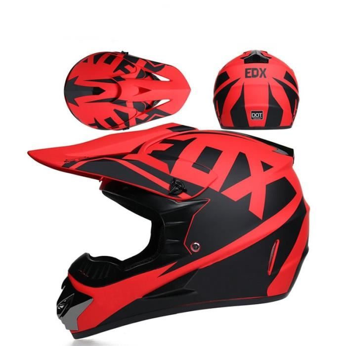Casques de Motocross Pour Jeunes GarçOns Et Filles de 5 à 14 Ans, HomologuéS DOT, Tendance Pour Enfants, Motocross, VTT, Tout-Terrain, Quatre Roues(905 red track,M(54-55cm