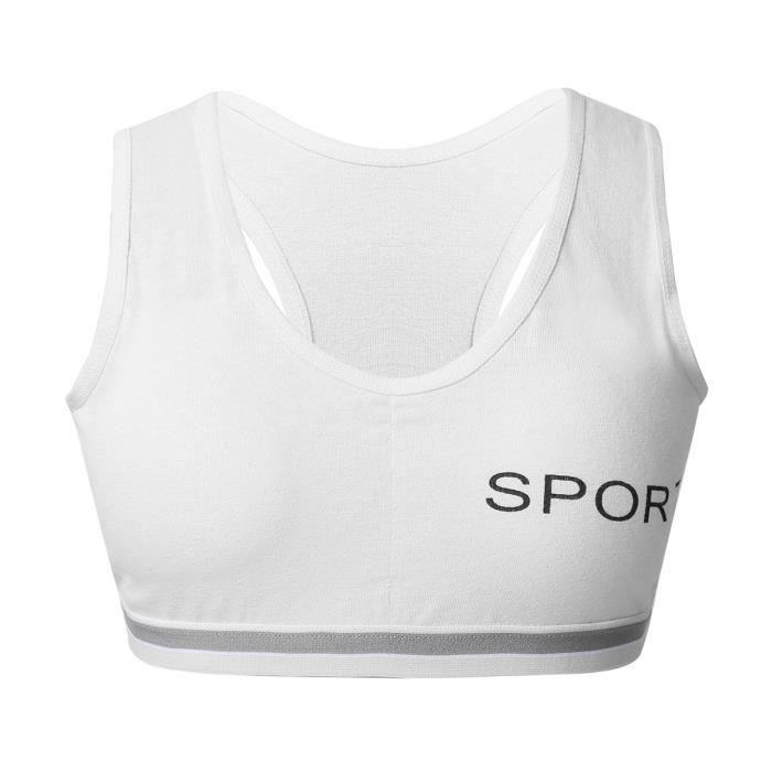 Brassière Sport Enfant Fille - Coton, Sans Armature, Pour Yoga, Danse, Fitness 3-16 Ans