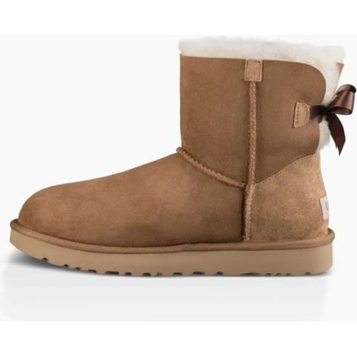 UGG Mini Bailey Bow II Bottes Pas Cher Femme Fille Marron Marron -  Cdiscount Chaussures