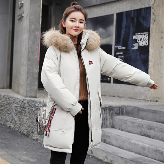 DOUDOUNE Femme XY Version coreenne Mode broderie Hiver Coton costume Beige Beige Cdiscount Pret a Porter