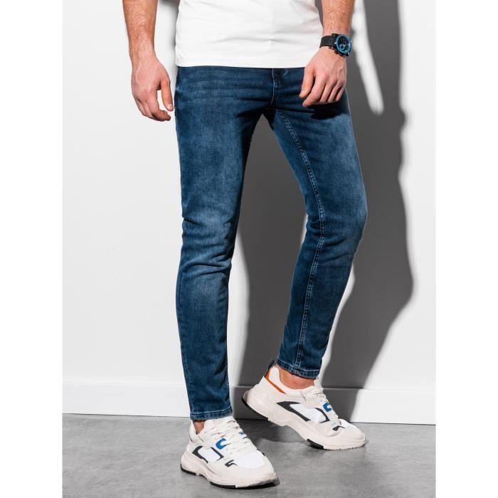 Pantalon long en jean OMBRE Pour Homme Bleu marine Jambes fuselees Decoloration a la mode Bleu marine Cdiscount Pret a Porter