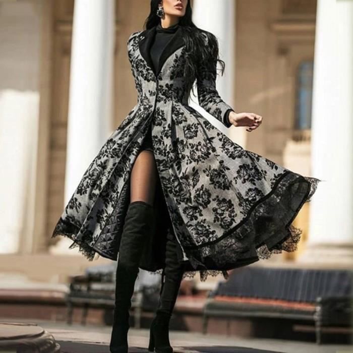 ROBE Vintage robe haute taille pliss e grande our de la dentelle
