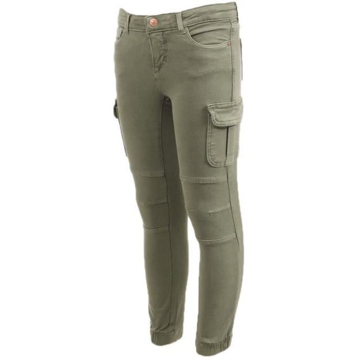 Pantalon cargo parachute avec taille élastique fille noir