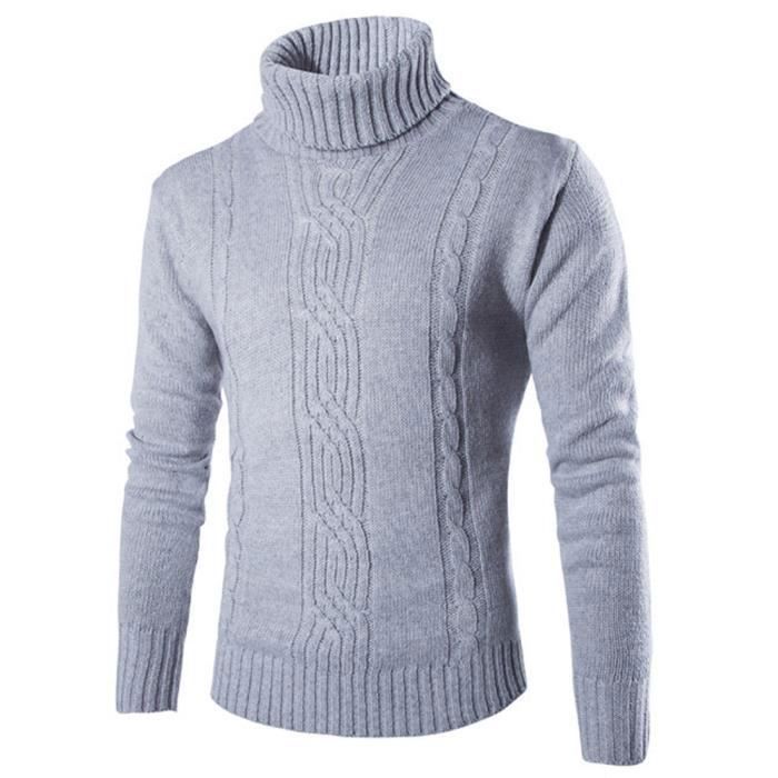 Pull Col Roulé Homme Manches Longues - En Polyester, Coupe Régulière, Neuf Avec étiquettes