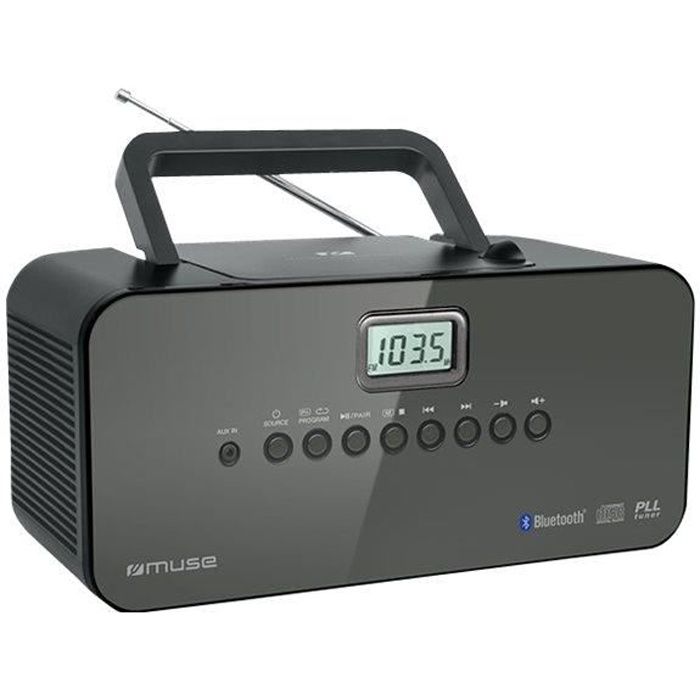 MUSE M-22 BT Radio Cd / Bluetooth - Lecteur CD/CD - Tuner PLL AM/FM - Noir