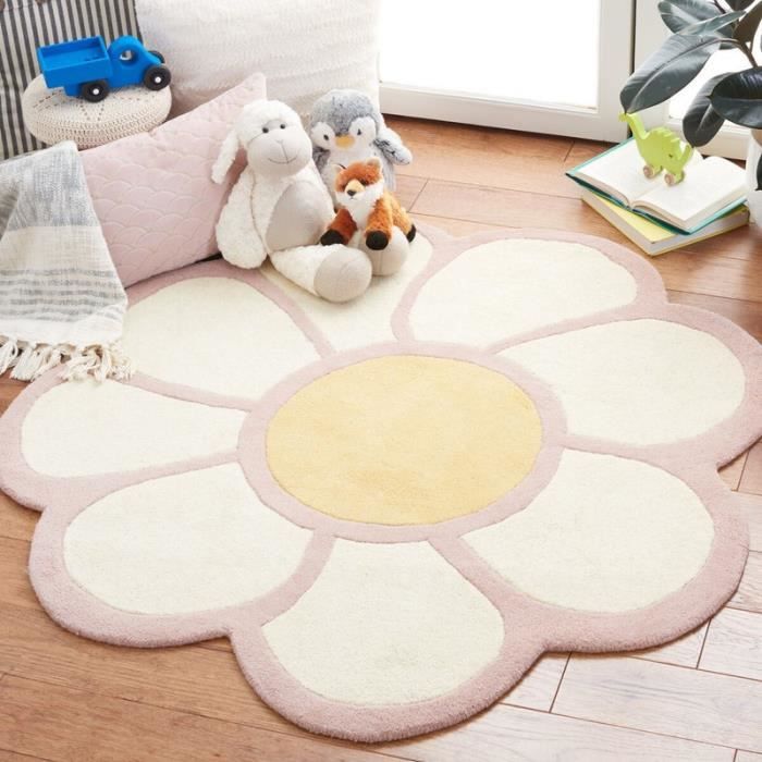 XMwike Tapis Rond Shaggy Tapis Rose 60x60cm, Super Doux Pour Garçons Filles Chambre Décor À La Maison Chambre Dortoir Salon
